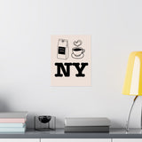 New York City Coffee Lover Poster with I Heart NY Inspired Graphic