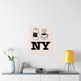 New York City Coffee Lover Poster with I Heart NY Inspired Graphic
