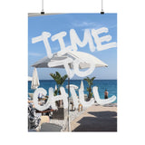 Chill Vibes Poster, Beach Wall Art, Matte Vertical Print, Summer Decor, Relaxation Theme Art, Gift for Beach Lovers, Home Decor