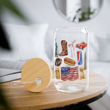 The Great American 16oz Glass Cup with Straw