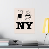 New York City Coffee Lover Poster with I Heart NY Inspired Graphic
