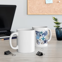 Blue Seashell and Starfish Mug - Coastal Ceramic Drinkware