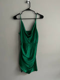Emerald Satin Green Mini Dress