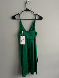 Emerald Satin Green Mini Dress